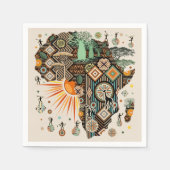 Afrika-Karten-Dekorative Stammes-Elemente-Muster Serviette (Vorderseite)