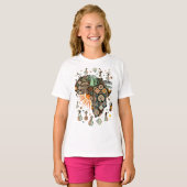 Afrika-Karten-Dekorative Stammes-Elemente-Muster T-Shirt (Vorne ganz)