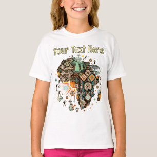 Afrika-Karten-Dekorative Stammes-Elemente-Muster T-Shirt
