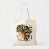 Afrika-Karten-Dekorative Stammes-Elemente-Muster Tragetasche (Vorne)