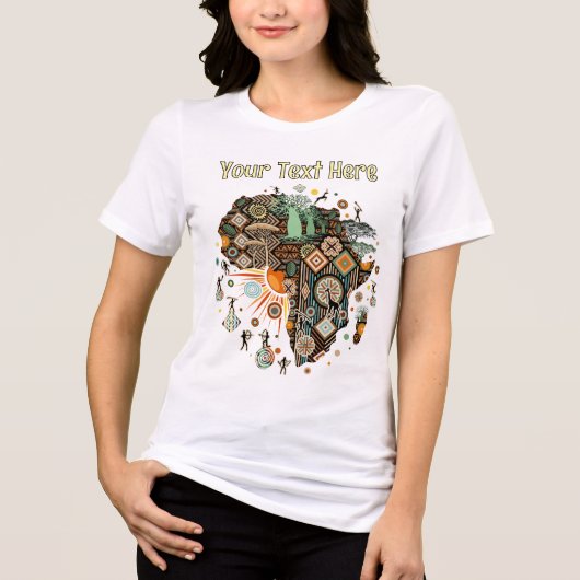 Afrika-Karten-Dekorative Stammes-Elemente-Muster Tri-Blend Shirt (Vorderseite)