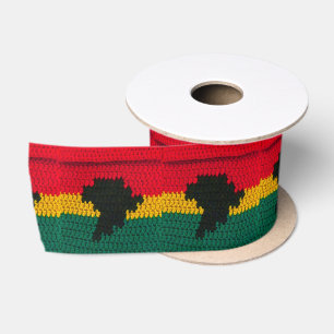 Afrika-Karten-Schwarz-roter Satinband