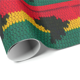 Afrika-Karten-Schwarz-rotes Goldgrün-jamaikanische Geschenkpapier