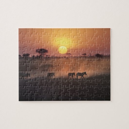 Afrika, Kenia, Amboseli NP Zebra zu Fuß Puzzle (Horizontal)