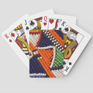 Afrika, Kenia. Maasai-Stammesperlen Spielkarten