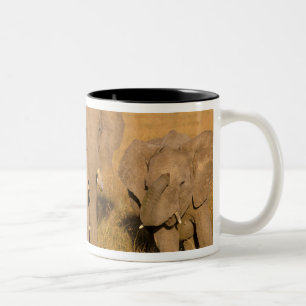 Afrika, Kenia, Masai Mara. Afrikanischer Elefant Zweifarbige Tasse