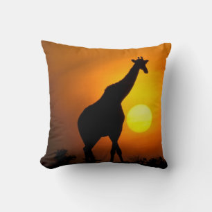Afrika, Kenia, Masai Mara. Giraffe (Giraffa Kissen