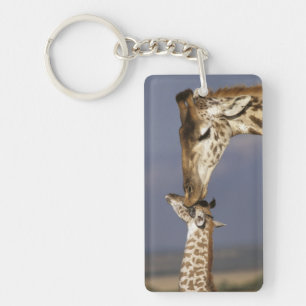 Afrika, Kenia, Masai Mara. Giraffen (Giraffe Schlüsselanhänger