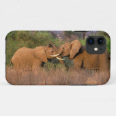Afrika, Kenia, Samburu. Elefantenherausforderung Case-Mate iPhone Hülle (Rückseite (Horizontal))