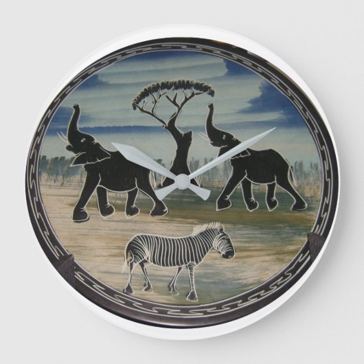 Afrika Kenia Schöne Elegante Tierwelt Große Wanduhr (Vorderseite)