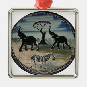 Afrika Kenia Schöne Elegante Tierwelt Silbernes Ornament