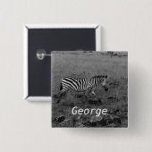 Afrika Kenia Zebra im Wilden Button (Vorne & Hinten)