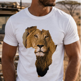 Afrika Kontinent Afrikanischer Löwe Tier T-Shirt