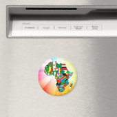 Afrika Kontinent Flagge Karte 2 Magnet (In Situ (Geschirrspüler))