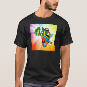 Afrika Kontinent Flagge Karte 2 T-Shirt