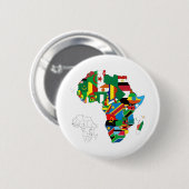 Afrika Kontinent Flagge Karte Button (Vorne & Hinten)