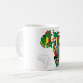 Afrika Kontinent Flagge Karte Kaffeetasse (Vorderseite Links)
