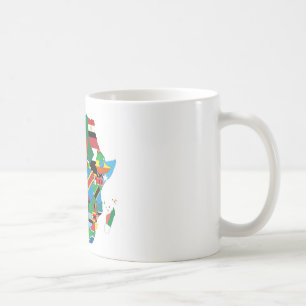 Afrika Kontinent Flagge Karte Kaffeetasse