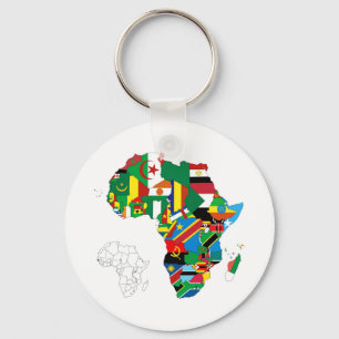 Afrika Kontinent Flagge Karte Schlüsselanhänger