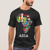 Afrika Kontinent Karte Flaggen Funny Asia Label T-Shirt (Vorderseite)