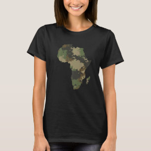 Afrika Kontinent Karte Tarnmuster Afrikanische Ver T-Shirt