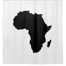 Afrika-Kontinent-schwarzer u. weißer Duschvorhang