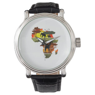 Afrika Kontinent Sunset Safari Natur Wildes Leben Armbanduhr
