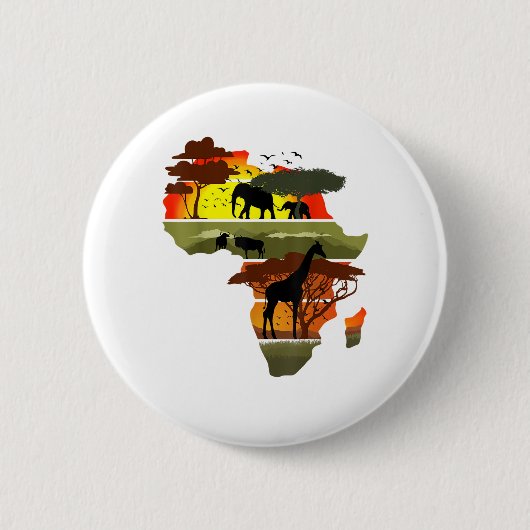 Afrika Kontinent Sunset Safari Natur Wildes Leben Button (Vorderseite)