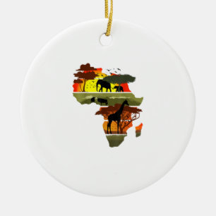 Afrika Kontinent Sunset Safari Natur Wildes Leben Keramik Ornament