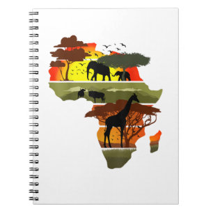 Afrika Kontinent Sunset Safari Natur Wildes Leben Notizblock