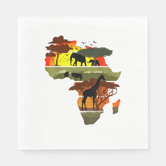 Afrika Kontinent Sunset Safari Natur Wildes Leben Serviette (Vorderseite)