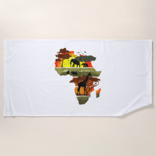 Afrika Kontinent Sunset Safari Natur Wildes Leben Strandtuch