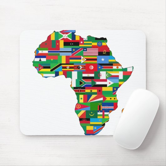 Afrika Kontinentale Länder Flaggenstaaten Mousepad (Mit Mouse)