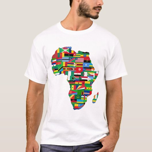 Afrika Kontinentale Länder Flaggenstaaten T-Shirt (Vorderseite)