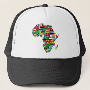 Afrika Kontinentale Länder Flaggenstaaten Truckerkappe