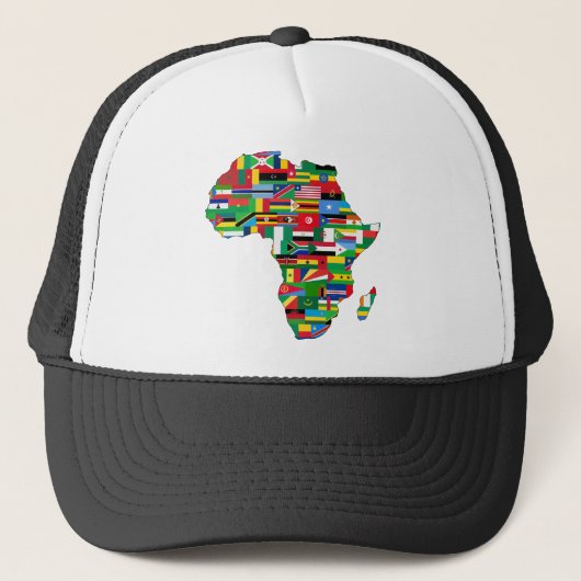 Afrika Kontinentale Länder Flaggenstaaten Truckerkappe (Vorderseite)