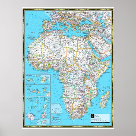 " Afrika: Kontinentales MAP ... Poster (Vorne)