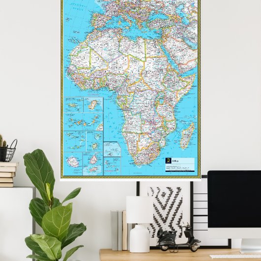 " Afrika: Kontinentales MAP ... Poster (Heimbüro)