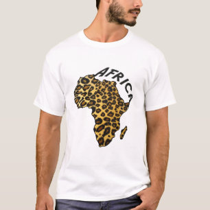 Afrika-Leopardkarte Leopard-Tierdruck T-Shirt