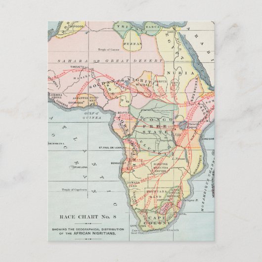 AFRIKA: MAP, 1894 POSTKARTE (Vorderseite)