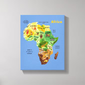 Afrika Map Artwork Leinwanddruck (Vorderseite)