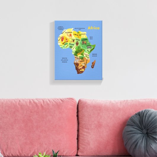Afrika Map Artwork Leinwanddruck (Insitu (Wohnzimmer))