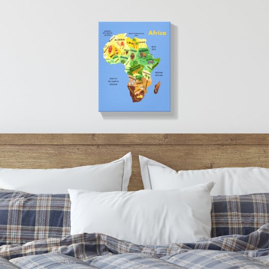 Afrika Map Artwork Leinwanddruck (Insitu (Schlafzimmer))