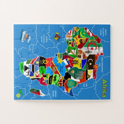 Afrika Map Artwork Puzzle (Horizontal)