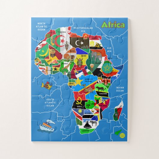 Afrika Map Artwork Puzzle (Vertikal)