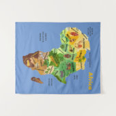 Afrika Map Artwork Tapestry Wandteppich (Vorderseite (Horizontal))