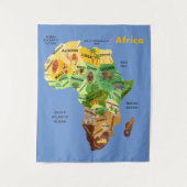 Afrika Map Artwork Tapestry Wandteppich (Vorderseite)