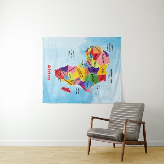 Afrika Map Artwork Wandteppich (Beispiel (Horizontal))