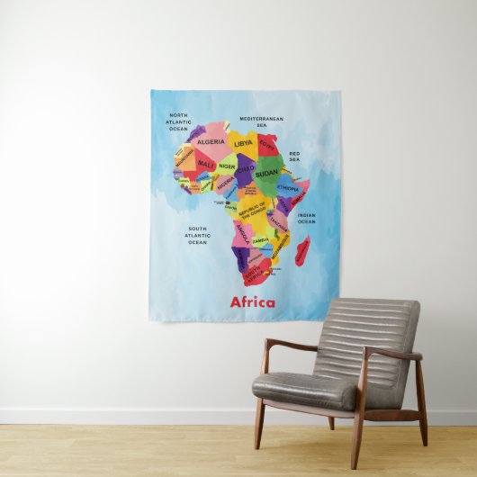 Afrika Map Artwork Wandteppich (Beispiel)