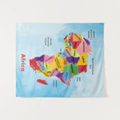 Afrika Map Artwork Wandteppich (Vorderseite (Horizontal))